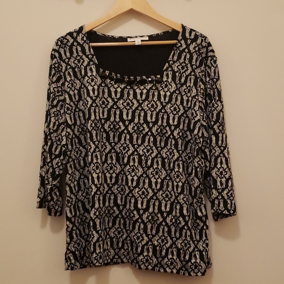 JM Collection Patterned Blouse | 2X - Picture 1 of 4